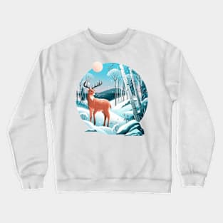 deer and scenery Crewneck Sweatshirt